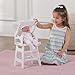 Badger Basket Doll High Chair - White and Rose Wood Design with Padded Seat and Lifting Tray - Fits 14 to 18 Inch Dolls for Pretend Mealtime Play - White/Rose