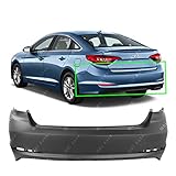 MBI AUTO - Primered, Rear Bumper Cover for 2015-2017 Hyundai Sonata 15-17, HY1100205