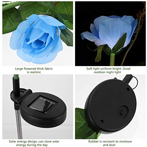 Yardwe 3-Cabeças de Flor Rosa Luzes Do Jardim Luzes Do Jardim Ao Ar Livre Solar Estaca Luz Solar Pai