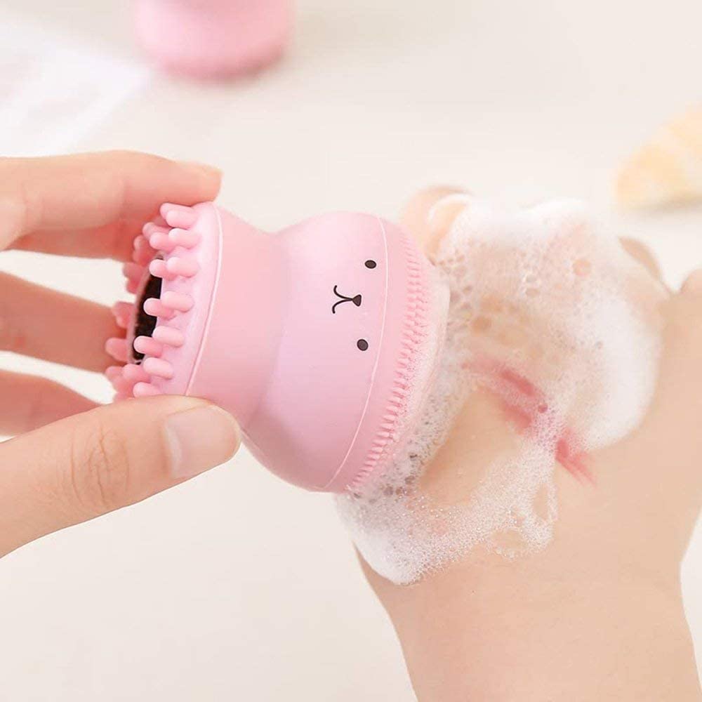 Giffy® Massage Brush Silicone Face Scrubber Exfoliator Soft Cute Octopus Facial Cleansing Brush 4