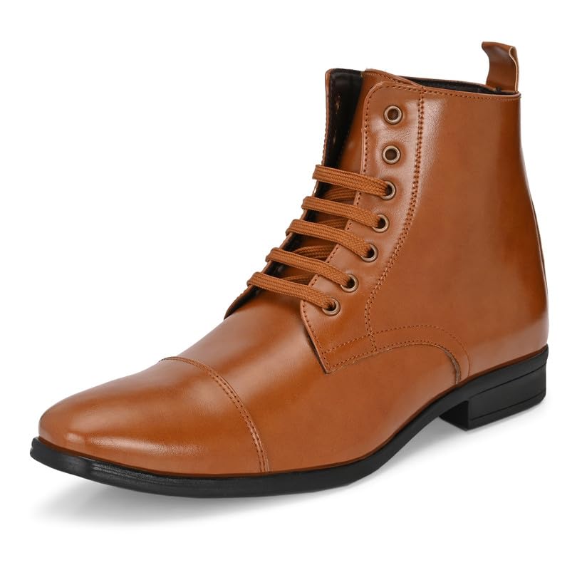 Image of Server Men's Chelsea Ankle Boots | Casual Boots for Men | Ankle Height Boots| All Day wear | Comfortable Formal Office & Business Wear Shoes | Lace up Boots | Derby Boots
