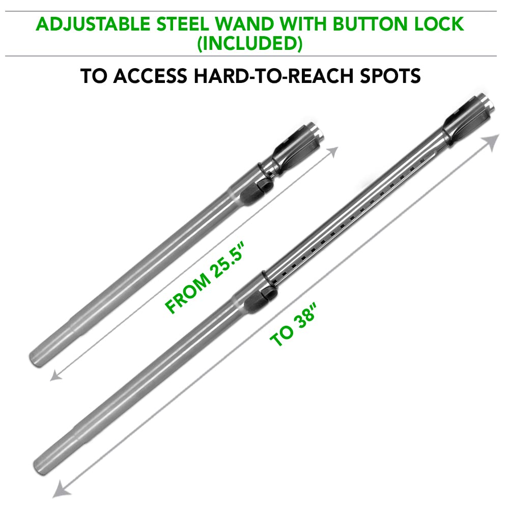 OVO Central Vacuum Standard Kit, with 30/35/40/50ft Low-Voltage Hose, ON/Off Control at The Handle, 12’’ Combo Brush and Accessories, for Hard Surfaces and Carpets, B 40', Black