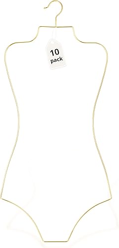 Miniatura 1 de Perchas de lencería con alambre en forma de cuerpo (dorado) paquete de 10 perchas para bikini