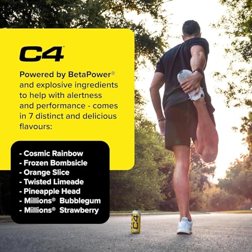 Image of C4 Performance Energy Drinks Millions Strawberry Flavor Zero Sugar Energy Drink, 500 ml Can (UK)