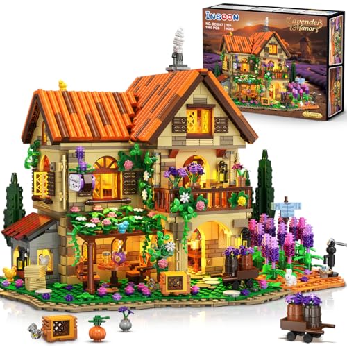 INSOON Lavendel Herrenhaus Bauspielzeug mit Licht, 1960 Stück...