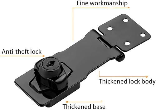 Miniatura 10 de Paquete de 2 cerrojos con llave, perilla giratoria, cerrojo de bloqueo con llave para puertas pequeñas, armarios y más, acero inoxidable, cerrojo de