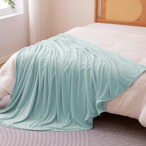 Amazon Basics Cooling Blanket for Hot Sleepers, Reversible Lightweight Thin Throw Blanket for Bed, Couch and Sofa, Twin XL (60" x 90"), Cyan - image 2