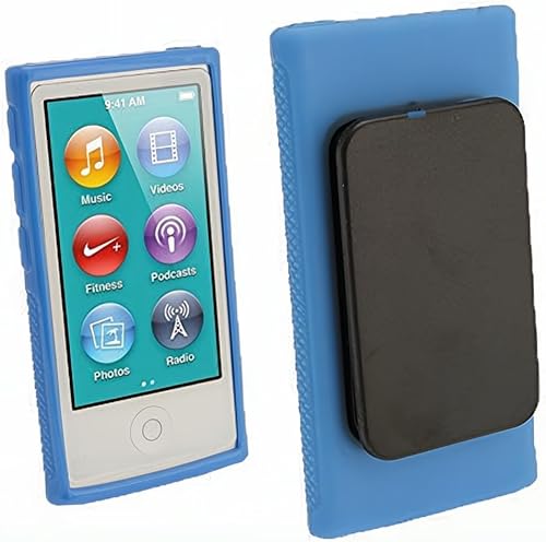 Miniatura 9 de Funda de piel de goma TPU con clip de cinturón para Apple iPod Nano 7 generación 7G 7 (azul)