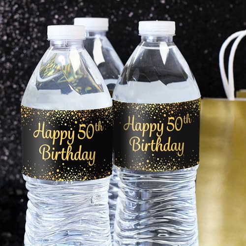 Étiquettes bouteille d'eau 50e anniversaire pour masquer les marques et décorer x24 - 2