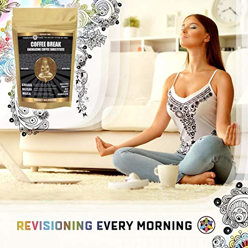 Medicinal Foods Coffee Break Healthy Energy Drink: Caffeine-Free Coffee Substitute, Loaded w/ Superfoods, such as Chaga, Reishi, and Maca, Non-Acidic, Non-GMO, All-Natural, Organic, Gluten-Free (6oz)