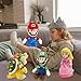 Qabfwe Mario All Star Collection Plushies, Mario and Bowser Stuffed Plush Toys, Princess Peach Plush Toys, Set of 4 Plushies Doll 9.8