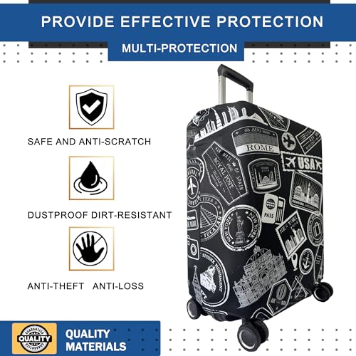 Luggage Covers For Suitcase Tsa Approved,Suitcase Cover Protector Fit 22-24 Inch Luggage,Washable Elastic Stretchy Anti-scratch