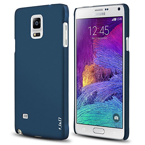 J&D Case Compatible for Galaxy Note 4 Case, [Ultra Slim] [Lightweight] Premium Matte Protective Hard Case for Samsung Galaxy Note 4 Case (Slim Dark Blue)