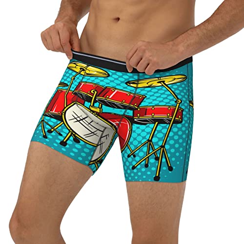 Men'S Pouch Boxer Brief Vintage Colorful Doodle Drum Sports Underwear For Men3