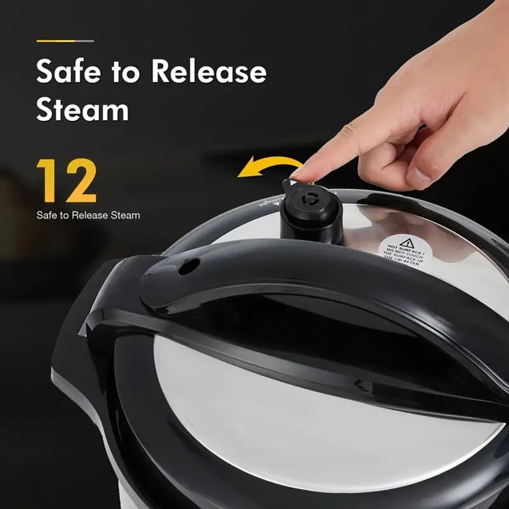 Premium Multi-Functional Electric Pressure Cooker 6/8 Quarts with 12-in-1 Versatility, Stainless Steel Construction, Warmer, Sterilizer, Saute, and Safety (6 Quarts)