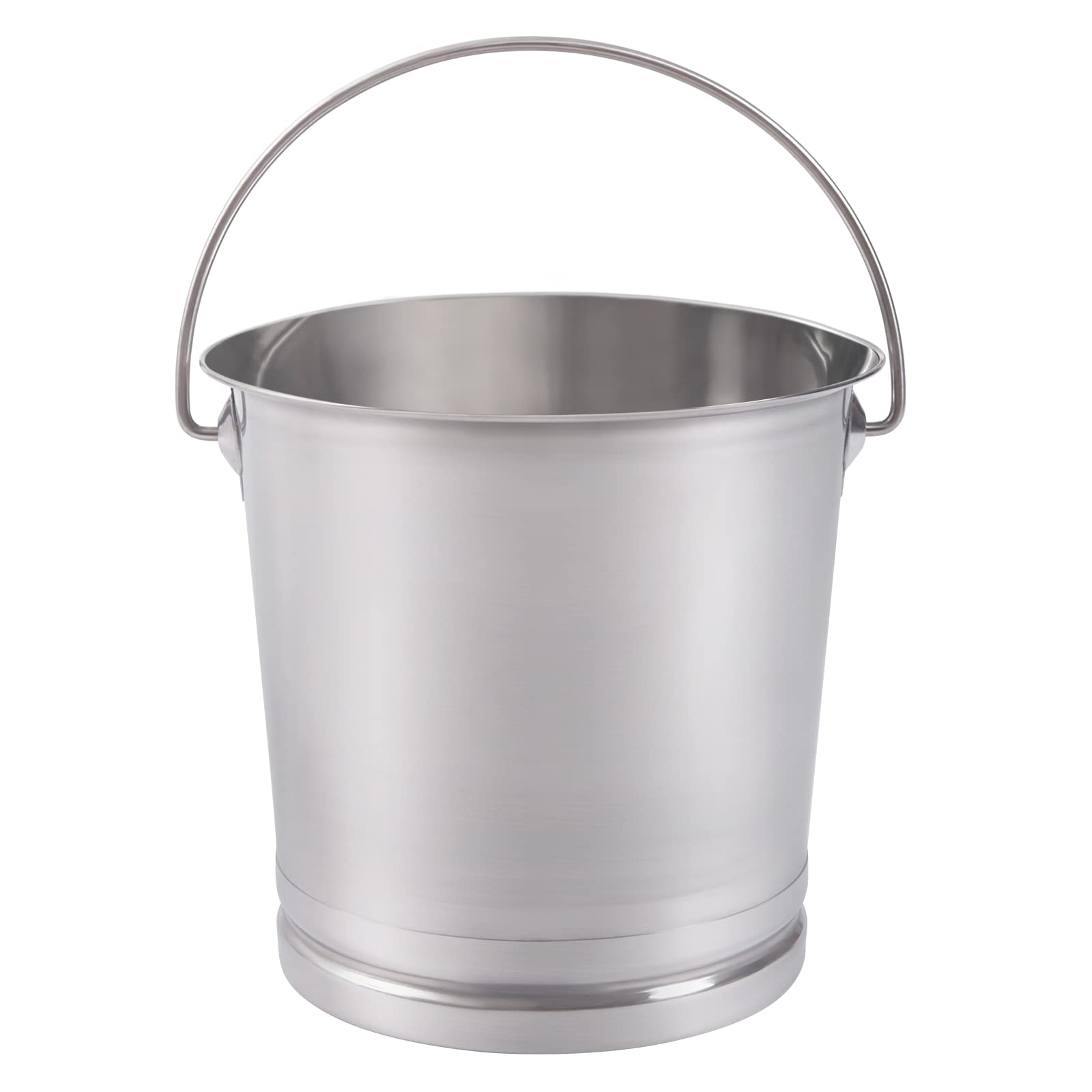 DYNAMI 2.1Gal Stainless Steel Bucket with Lid and Handle,Stainless Steel Multipurpose Bucket w/Raised Bottom,Round Metal Compost Ice Bucket Water Milk Pail Bucket