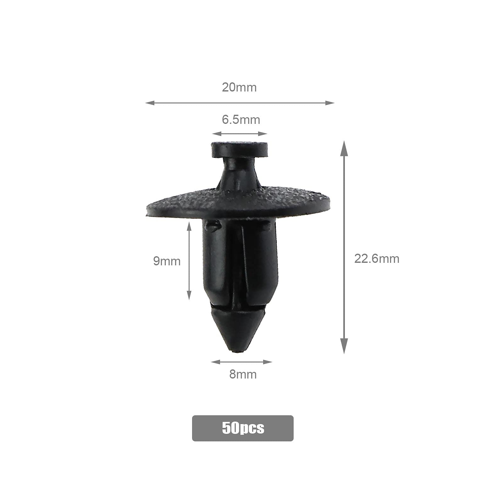 50 Clip Di Fissaggio Auto In Plastica - Rivetti 6 Mm, Per Pannelli Portiera, Carenature E Paraurti