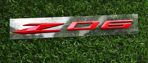 Image of 2Pcs Z06 Emblems 3D Badge Nameplate Letter Compatible with 2023-2024 C8 85623536 OEM Size (Red)