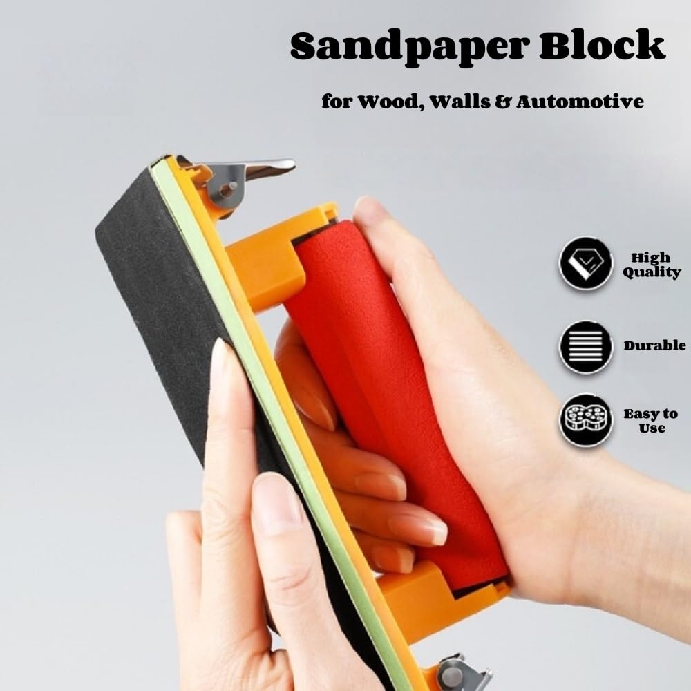 24Pcs Assorted Sandpaper with Sanding Block, 80 to 800 Grit, Handle Tool Sander for Workshop Automotive, Crafts and Hobbies - Image 2
