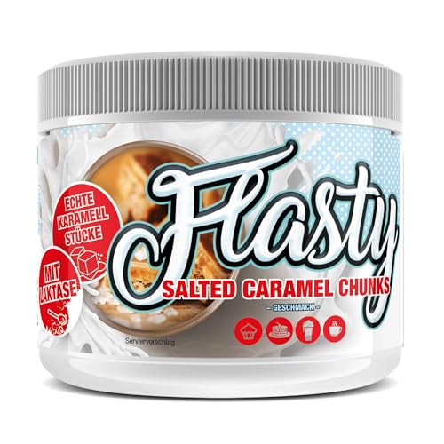 Flasty Geschmackspulver (Salted Caramel Chunks) mit vielen echten Chunks (Karamell-Stückchen) 1 x 250g - more then just a flavour - Kalorienarmes Flavour Pulver mit nur 7,75 kcal pro Portion