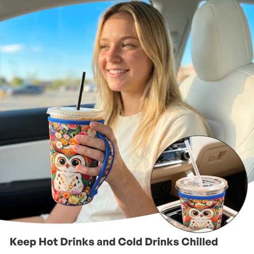 Image of 3 Reusable Iced Coffee Sleeves for Coffee Cup Fits 16-32oz Hot /Cold Drink