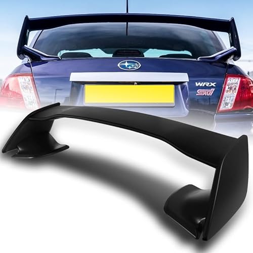 HYPERSPEED Trunk Spoiler Wing Lip Rear Tail Lid kit ABS STI-Style Fit for Subaru Impreza WRX 2008 2009 2010 2011 2012 2013 2014, Car Mods Exterior Accessories Replacement Part Assembly (Primer Black)