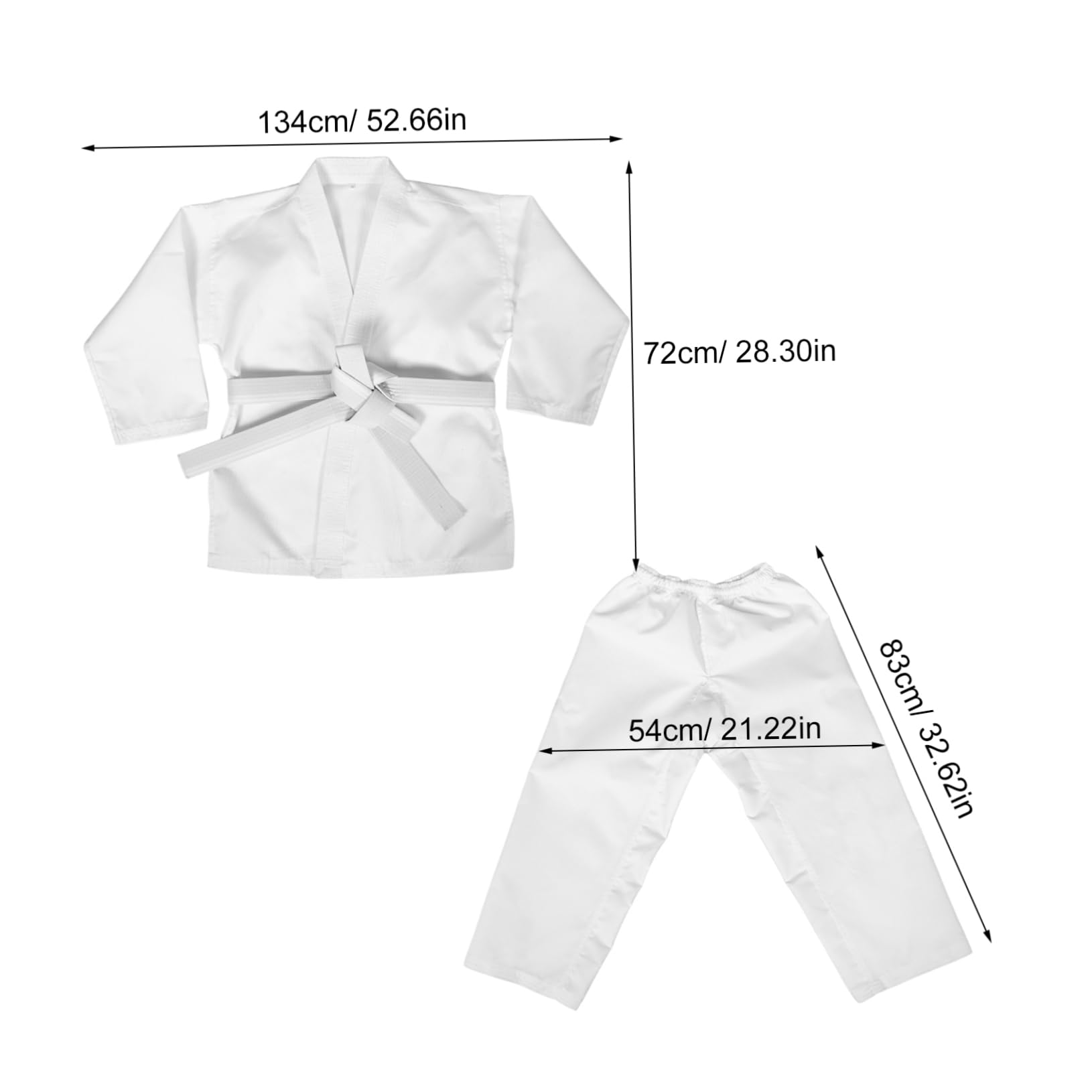 Homoyoyo Jeet Kune Do Uniforme da Karate Uniforme da Karate per Abbigliamento da Karate Pantaloni da Karate Uniformi del Taekwondo Costume di Arti Marziali Bianca Poliestere