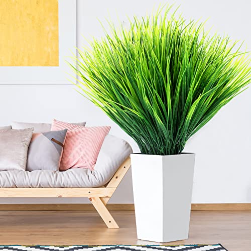30 Bundles Artificial Outdoor Plants Uv Resistant Fake Grasses No Fade Faux Plastic Wheat Grass Greenery Shrubs Garden Porch Window Box Decorating Craft #TOP5