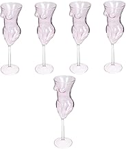 Gadpiparty 5 Pçs Copo De Vinho Tinto Copo De Bebida Copo De Champanhe Copos De Vidro Copos De Vidro Copos De Vidro De Festa Taça De Vidro Para Decorar Taça De Champanhe Rosa Grande Taça De