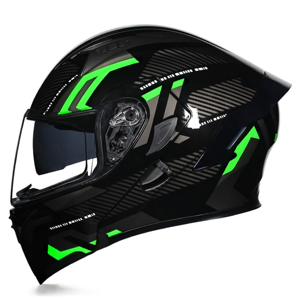 Full Face Flip Up Motorcycle Modular Helmet Integrated Motorbike Dual Visor for Adults Men Women Moped Street Racing DOT Approved — view 47