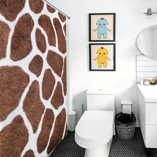 Rideau de douche imperméable anti-éclaboussures imprimé girafe - 6