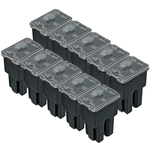 Gebildet 10pcs Fusibles Auto Carrés 80A Fusibles Automobiles en Forme de Boîte à Profil Standard Haut pour SUV Voitures Camions Bateaux (Type d'Insert...