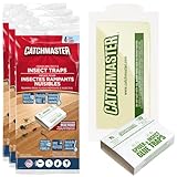 Catchmaster Crawling Pest & Insect Glue Traps 12-Count (3 Packs of 4), Insect Traps Indoor for Home, Pest Control Glue Boards, Adhesive Tray for Bugs, Spiders, Crickets, Roaches, & Ants