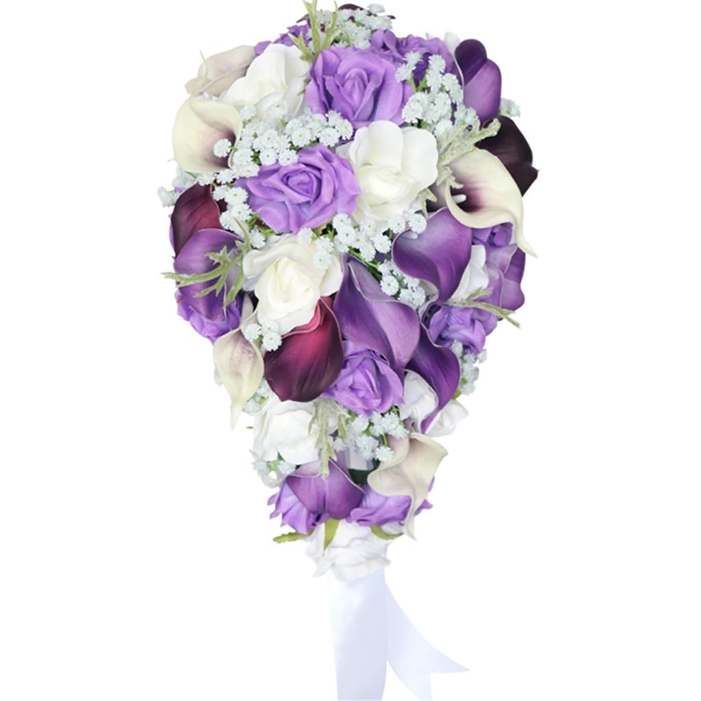 Bouquet de mariée de simulation haut de gamme JFDBGU aux finitions satinées