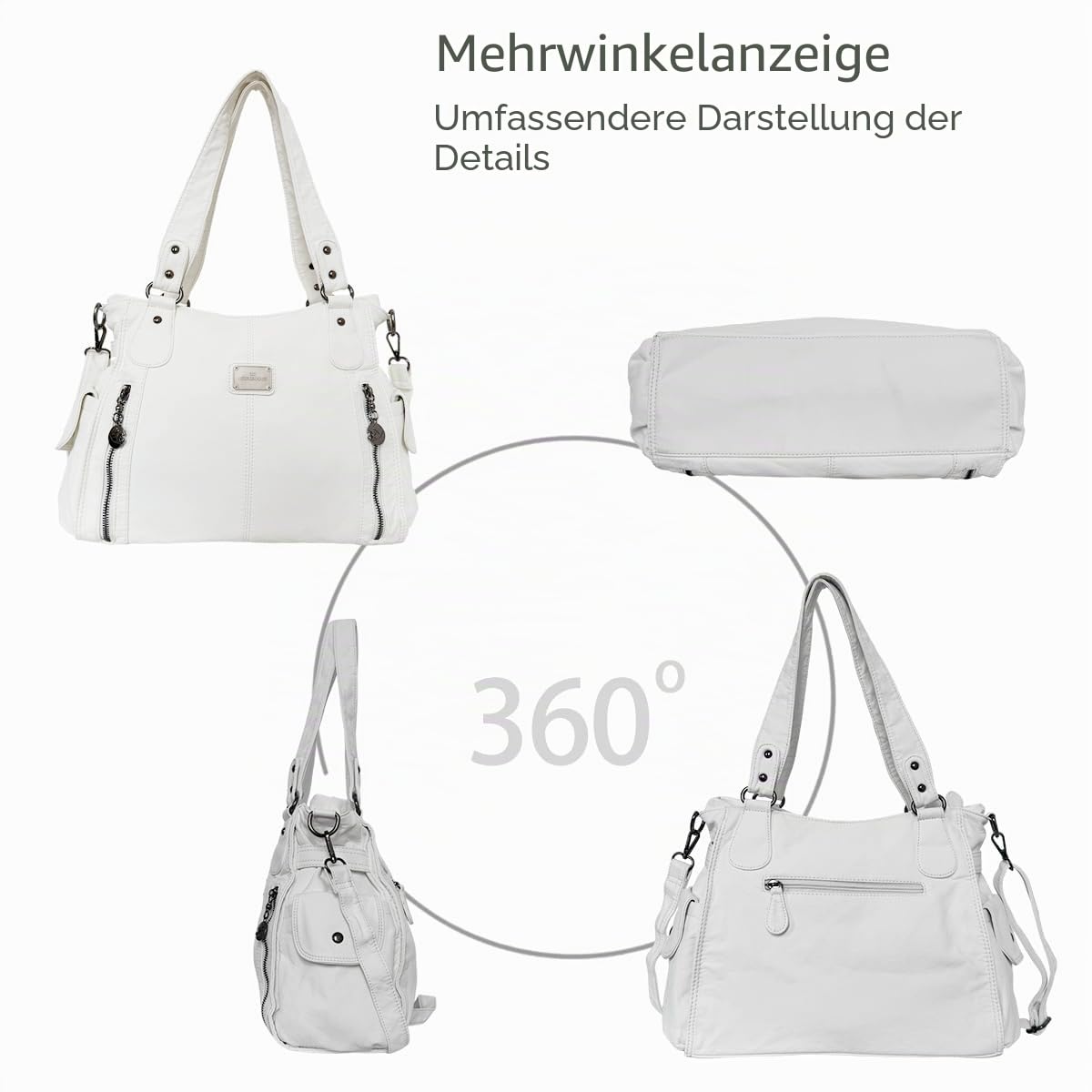 NICOLE & DORIS Women Hobo bags shoulder bags Washed Leather Totes Crossbody with Multiple Compartments