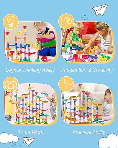 image for Lulizar Marble Run, Marble Maze Race Track Game Set with 133pcs, STEM 