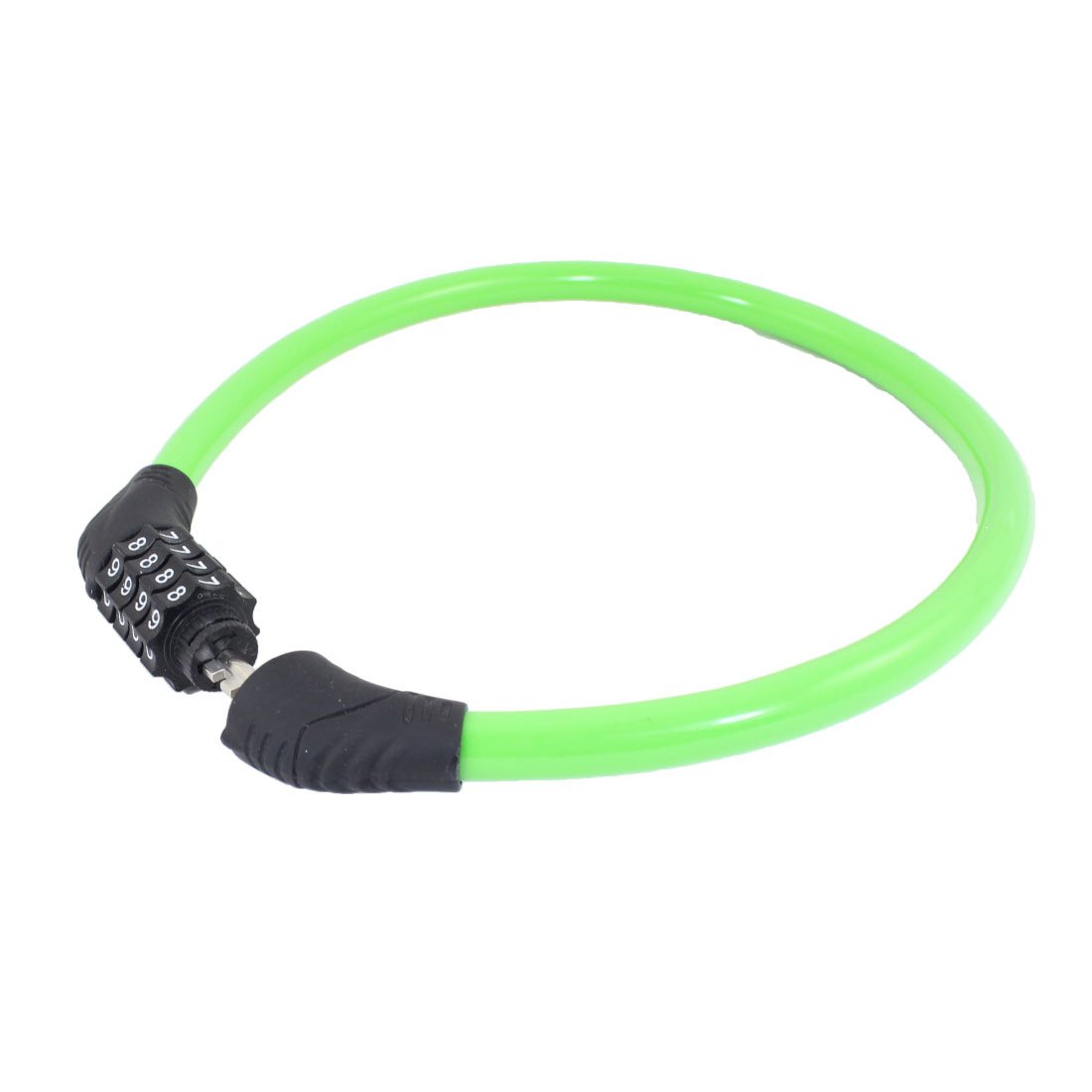 Aexit Bicycle Rubber Bike Locks Spiral Cable Shell 4 Digit Combination Security Code U-Locks Lock Green