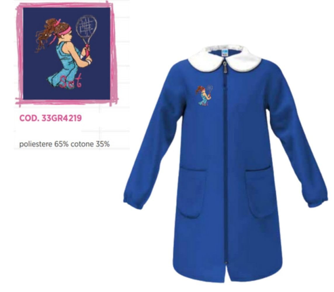 Siggi Happy School Grembiule Scuola Bambina Con Zip, Colore Bluette, Articolo 33gr4219
