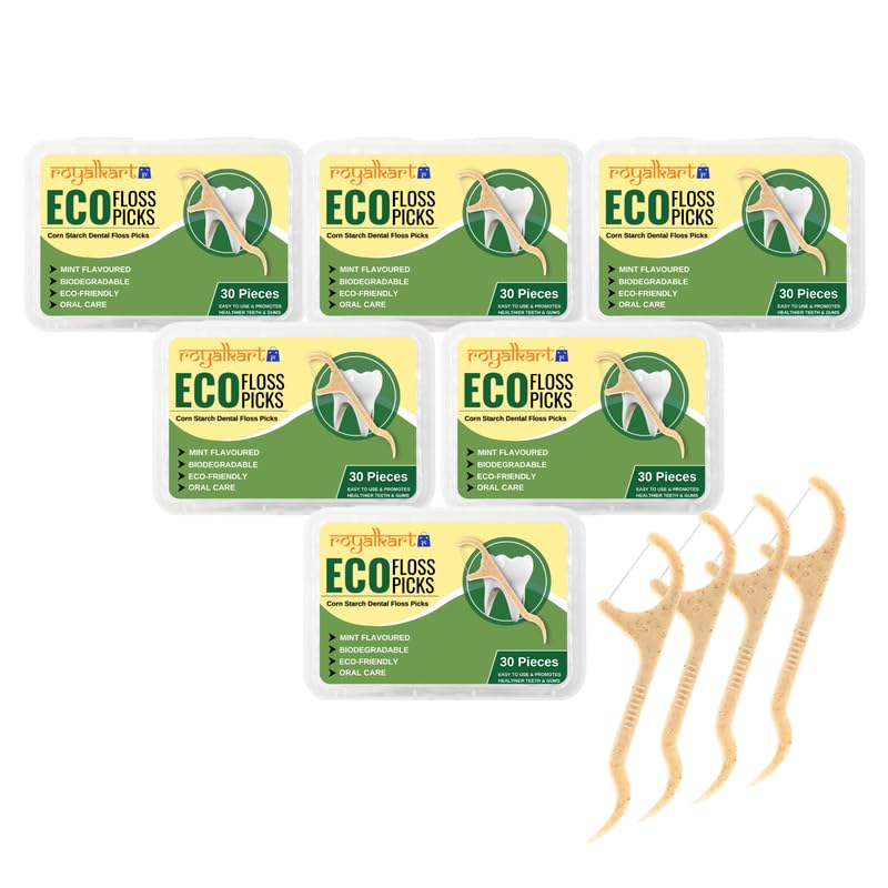 Royalkart Natural Dental Floss Picks - 180 Count - Eco-friendly, Cruelty Free, Vegan, Sustainable, Dental Flossers for Cleaner Teeth & Healthier Gums(Mint) (B0DB654HGB) Amazon Price History, Amazon Price Tracker
