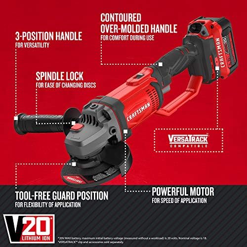 CRAFTSMAN V20* Cordless Angle Grinder 