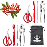 9Pcs Seafood Tools Set Crab Lobster Crackers Stainless Steel Forks Opener Shellfish Lobster Crab Leg