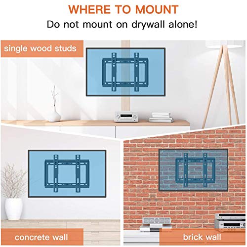 Perlegear Low Profile Fixed Tv Wall Mount Bracket For Most 17-42 Inch Led Lcd Oled Flat Curved Screen Tvs, Ultra Slim And Space Saving Tv Mount With Max Vesa 200 X 200Mm And 66 Lbs, Fits 8 Inch Studs #TOP3