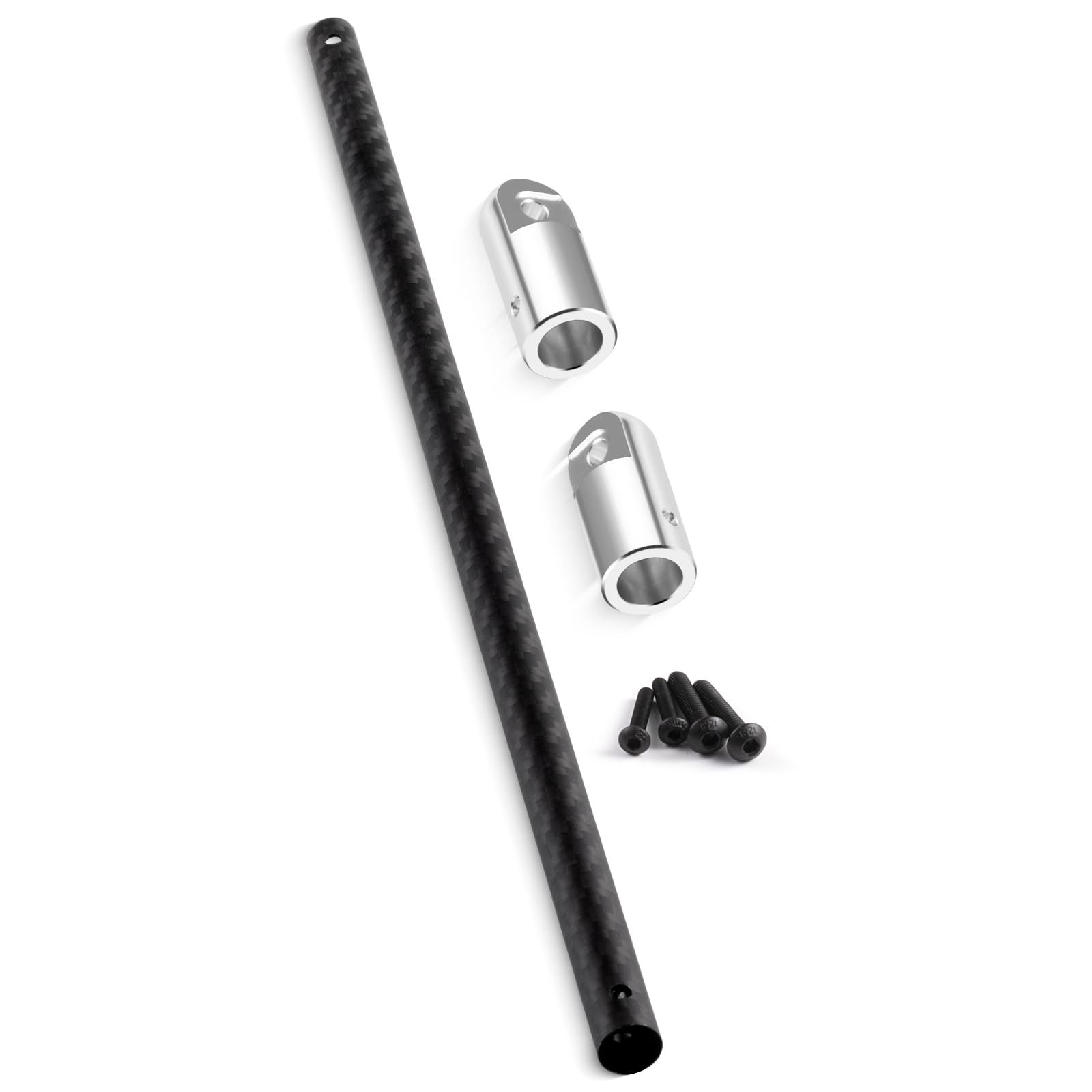 AXspeed Carbon Fiber Center Chassis Brace Upgrade 1/8 Center Brace Bar for ARRMA Vendetta Infraction 3S BLX(Black & Silver)