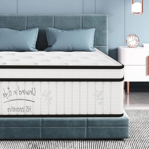 Queen Size Hybrid Mattresses 12 Inch, Firm Memory Foam Mattress with Extra Thick Comfort Layer for Pressure Relief, Individually Pocket Coils Springs | Motion Isolating | Certipur-US Certified