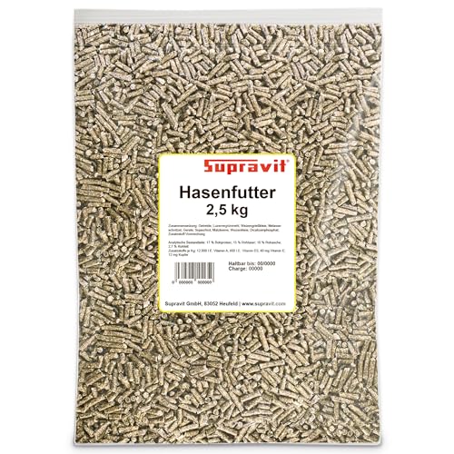 Supravit Hasenfutter & Kaninchenfutter 2,5kg - Alleinfutter für Zwergkaninchen, Kaninchen & Hasen - ideal als Zucht und Aufzuchtfutter geeignet