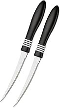 AT-001 Concord Kitchen Knife, Stainless Steel Multipurpose Table Knife for Dining and Vegetable Chopping, Serrated Edge, 12 cm (Black)