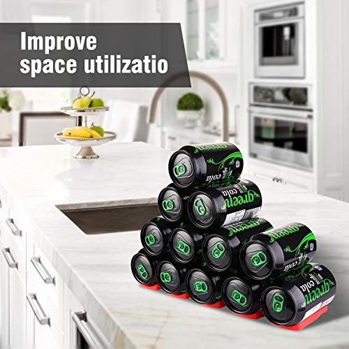 Tekeft 2Pcs Silicone Wine Stacker Foldable Beer Can Rack Space Saver Wine Bottle Holder Fridge Tray Mat Red #TOP5