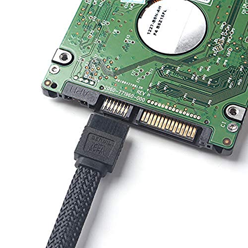 image for QIVYNSRY 3PACK SATA Cable III 3 Pack 90 Degree Straight to Right Angle