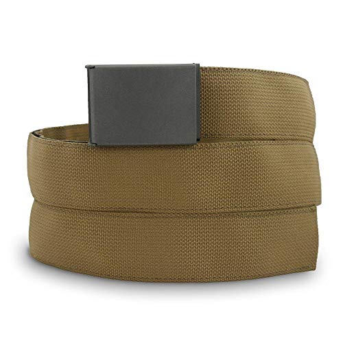 WAZOO Survival Gear Cache Belt, Anti-Theft Belt, TSA Approved, Money Belt, Military Spec 2,700 lb Rated Webbing, Made in USA, Coyote Brown, M