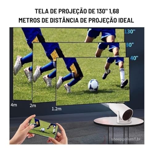 Image of Mini Portable Projector 5G WiFi 6 Bluetooth 5.0 Android 11 | 4K 1080P Full HD Support LED Projector 8000 Lumens | Home Theater Projector for Mobile Laptop | 130 Inch Display Compact Projector